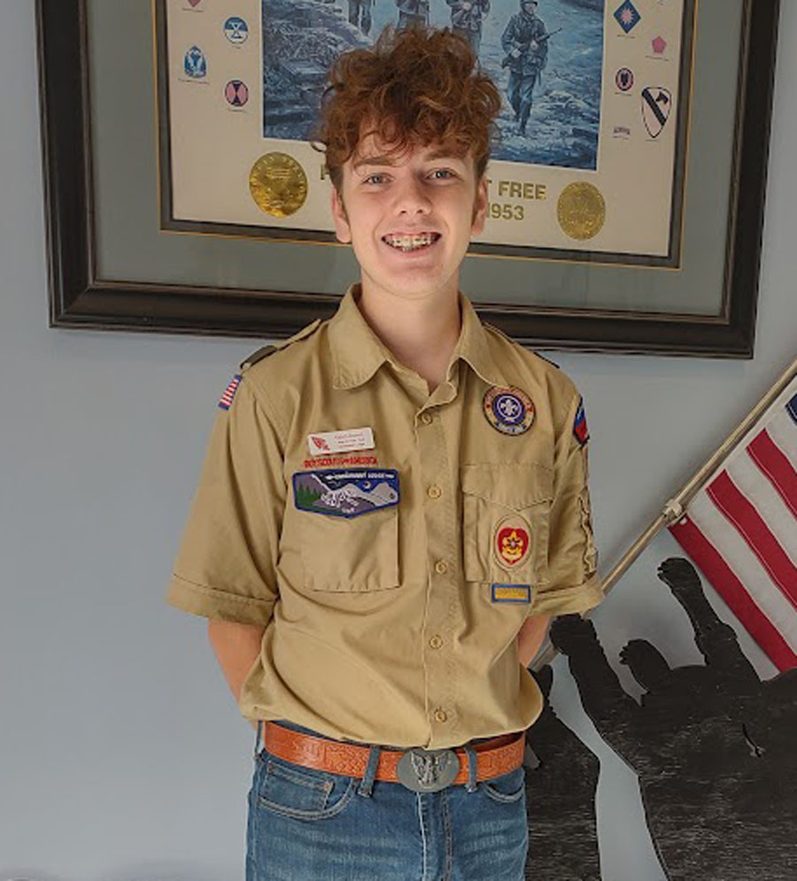 Kaleb Brown and his Eagle Scout project